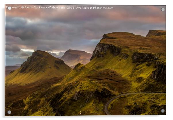 Pastel Pink Sky At The Quiraing Acrylic by Sandi-Cockayne ADPS