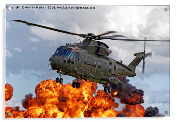 RAF Merlin HC.3 Helicopter Acrylic by Andrew Harker