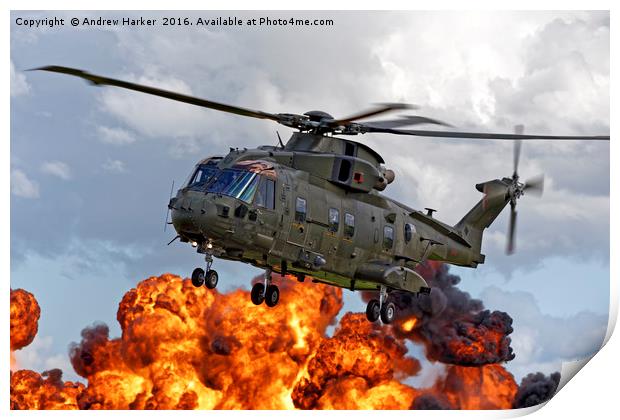 RAF Merlin HC.3 Helicopter Print by Andrew Harker