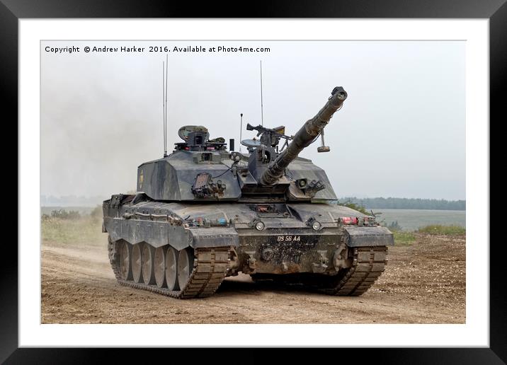 British Army Challenger 2  Main Battle Tank (MBT) Framed Mounted Print by Andrew Harker