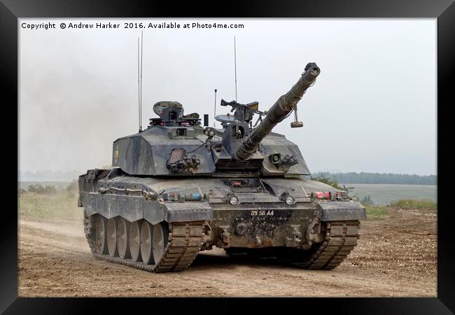 British Army Challenger 2  Main Battle Tank (MBT) Framed Print by Andrew Harker