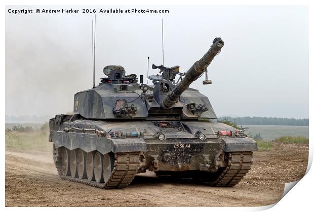 British Army Challenger 2  Main Battle Tank (MBT) Print by Andrew Harker