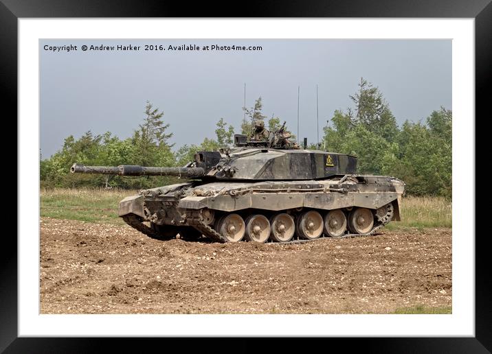 British Army Challenger 2  Main Battle Tank (MBT) Framed Mounted Print by Andrew Harker
