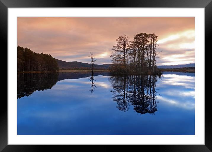 Sunset over Loch Framed Mounted Print by Michael Hopes