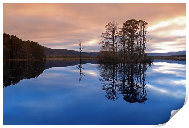 Sunset over Loch Print by Michael Hopes