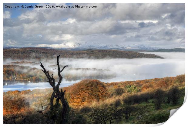 Windermere and Coniston Print by Jamie Green