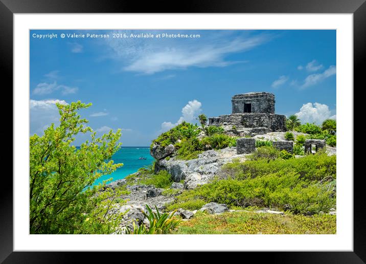 Temple of God in Tulum Framed Mounted Print by Valerie Paterson