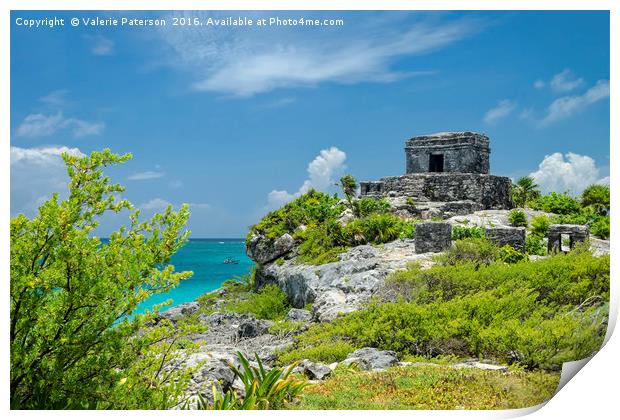 Temple of God in Tulum Print by Valerie Paterson
