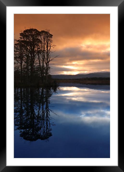 Sunset over Loch Mallachie Framed Mounted Print by Michael Hopes