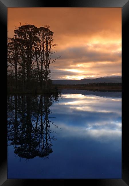 Sunset over Loch Mallachie Framed Print by Michael Hopes