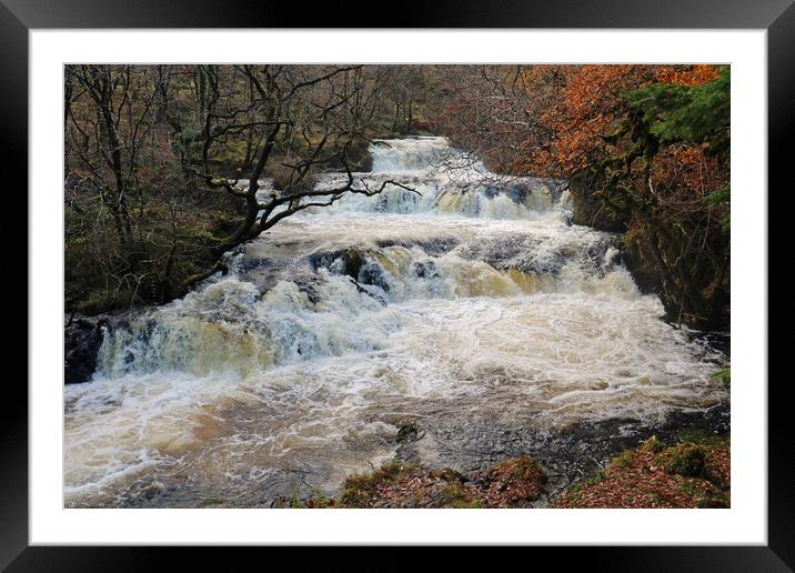Avich Falls in Scotland Framed Mounted Print by Michael Hopes