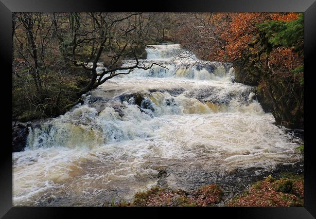 Avich Falls in Scotland Framed Print by Michael Hopes