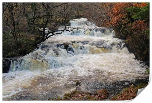 Avich Falls in Scotland Print by Michael Hopes