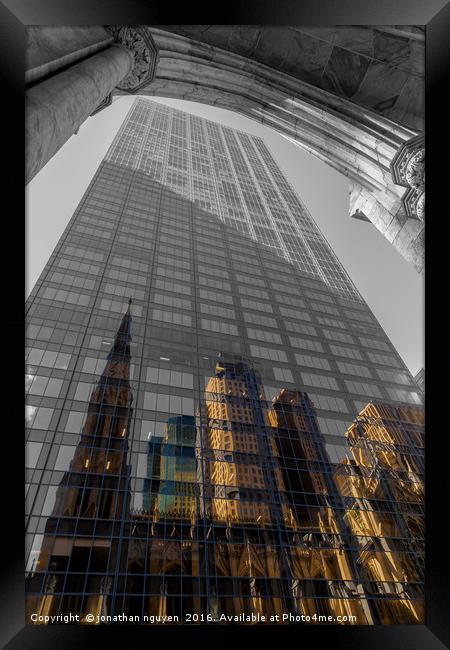 Structures Of NYC 2-BW Framed Print by jonathan nguyen