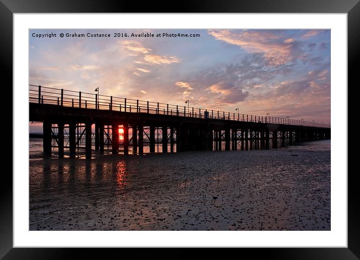Ryde Pier Sunset Framed Mounted Print by Graham Custance