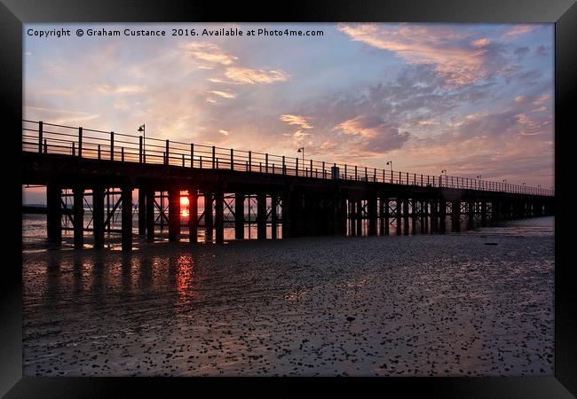 Ryde Pier Sunset Framed Print by Graham Custance