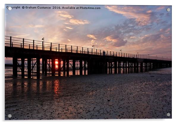 Ryde Pier Sunset Acrylic by Graham Custance