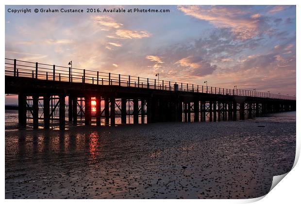 Ryde Pier Sunset Print by Graham Custance