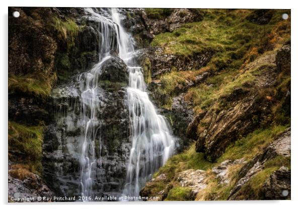 Newlands Pass Waterfall Acrylic by Ray Pritchard
