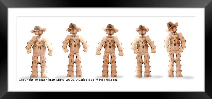 Cowboy characters made from boxes Framed Mounted Print by Simon Bratt LRPS