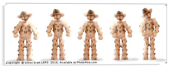Cowboy characters made from boxes Acrylic by Simon Bratt LRPS