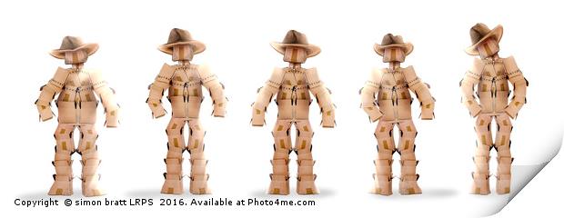 Cowboy characters made from boxes Print by Simon Bratt LRPS