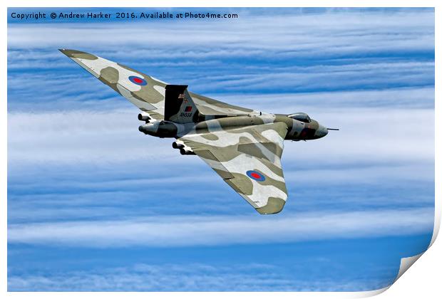 Avro Vulcan B2 Bomber XH558 Print by Andrew Harker