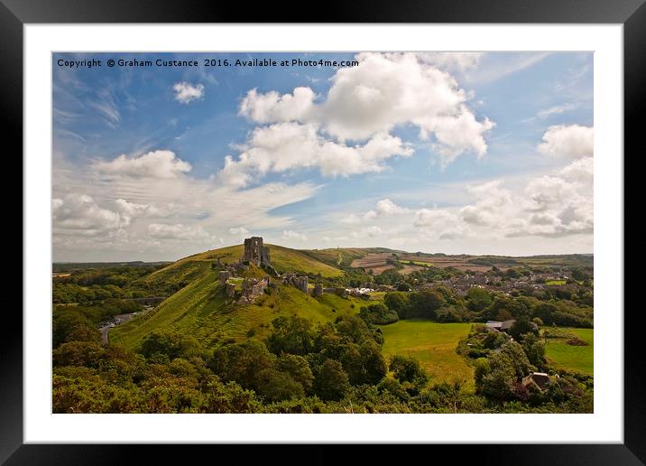 Corfe Castle Framed Mounted Print by Graham Custance