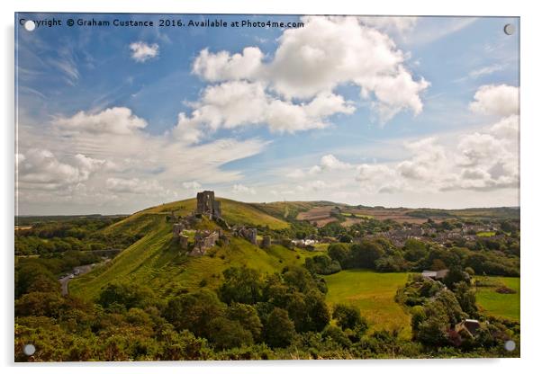 Corfe Castle Acrylic by Graham Custance