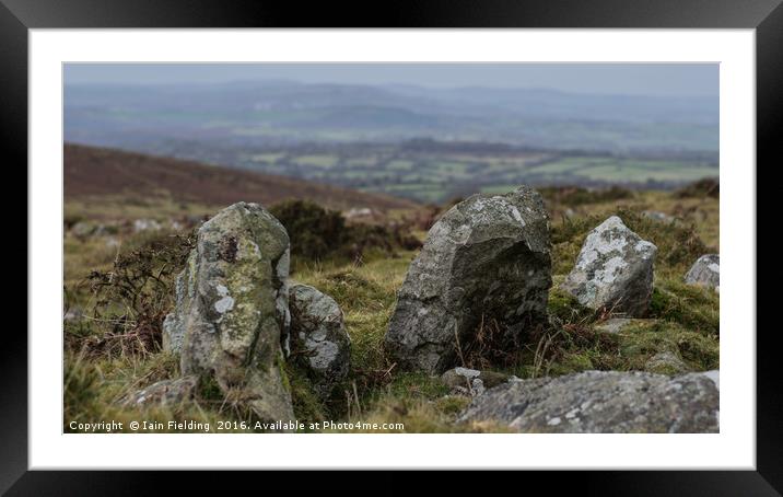 Dartmoor Stone Framed Mounted Print by Iain Fielding