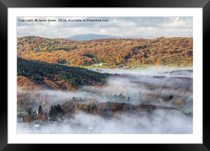 Autumn Mist Framed Mounted Print by Jamie Green