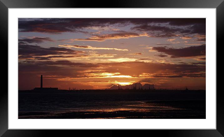 Fawley at Sunset Framed Mounted Print by Donna Collett