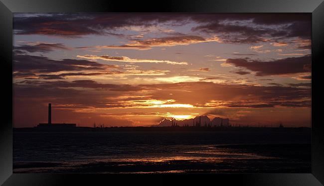Fawley at Sunset Framed Print by Donna Collett