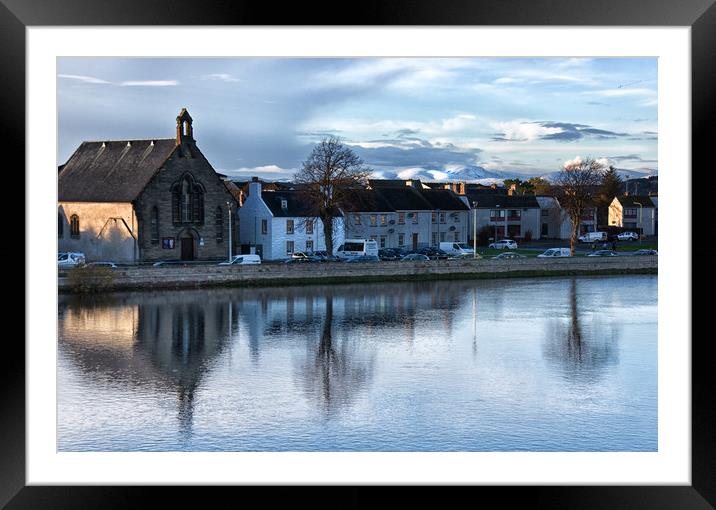 Houses by the River Ness Framed Mounted Print by Jacqi Elmslie