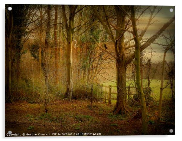 Winter Woodland. Acrylic by Heather Goodwin