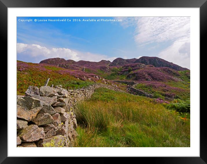 High Crag and Willygrass Gill above Stonethwaite i Framed Mounted Print by Louise Heusinkveld