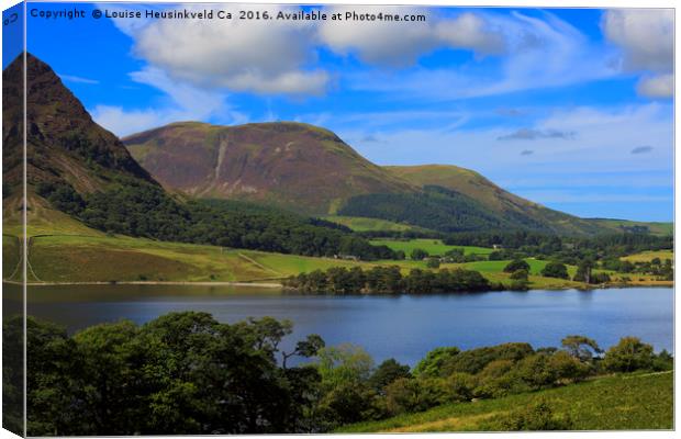 Crummock Water, north end with Loweswater Fell in  Canvas Print by Louise Heusinkveld