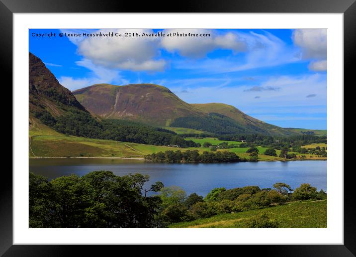Crummock Water, north end with Loweswater Fell in  Framed Mounted Print by Louise Heusinkveld