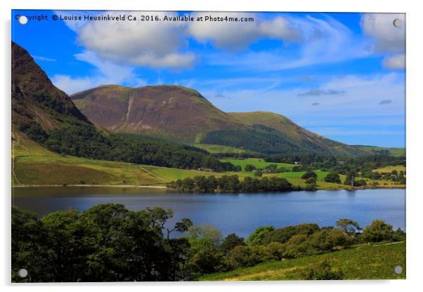 Crummock Water, north end with Loweswater Fell in  Acrylic by Louise Heusinkveld