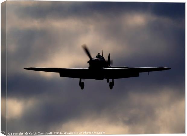 Hurricane Dusk Landing Canvas Print by Keith Campbell