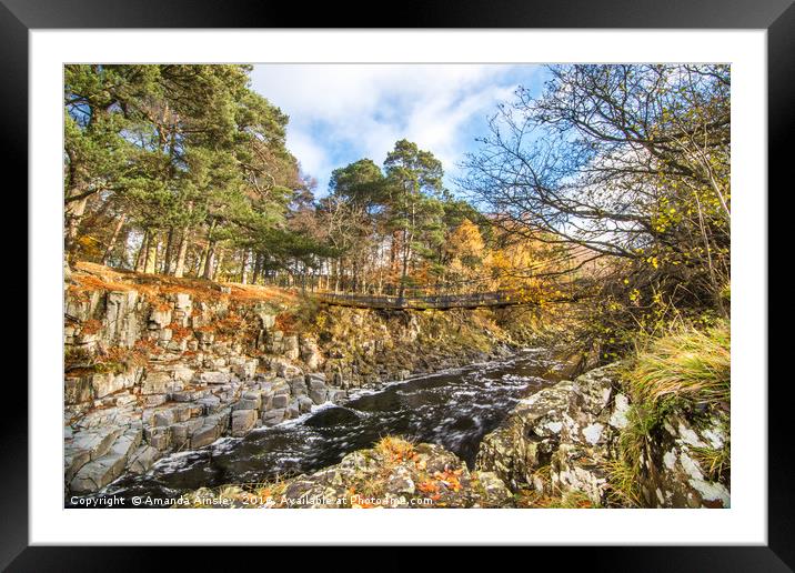 Wynch Bridge at Low Force Framed Mounted Print by AMANDA AINSLEY