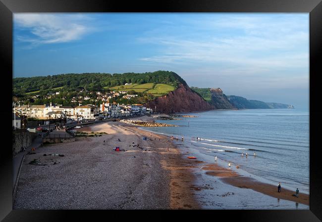 Sidmouth Seafront and Beach                      Framed Print by Darren Galpin