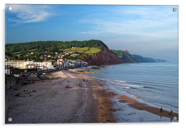 Sidmouth Seafront and Beach                      Acrylic by Darren Galpin