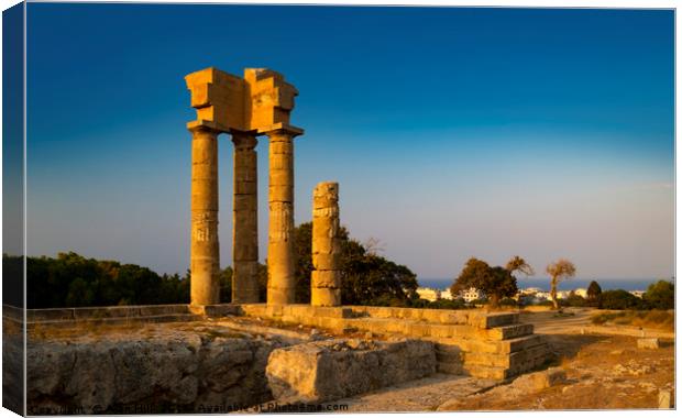Acropolis at Monte Smith on Rhodes Greece Canvas Print by Alan Hill