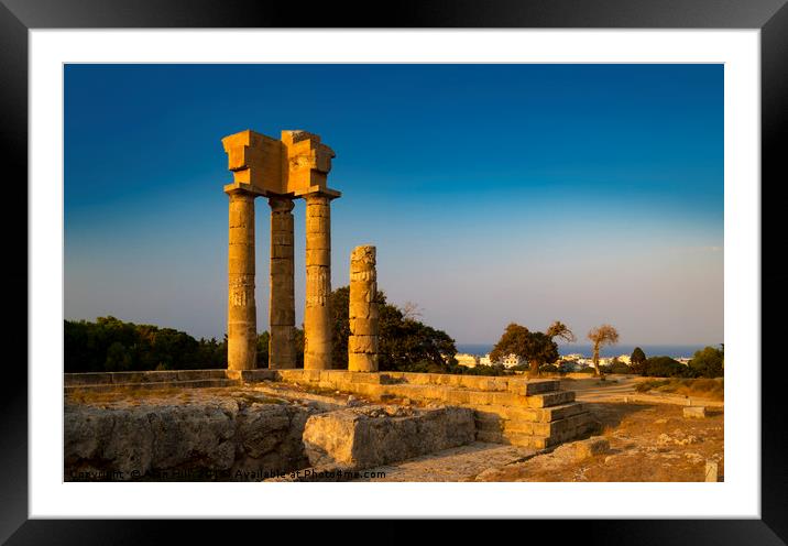 Acropolis at Monte Smith on Rhodes Greece Framed Mounted Print by Alan Hill