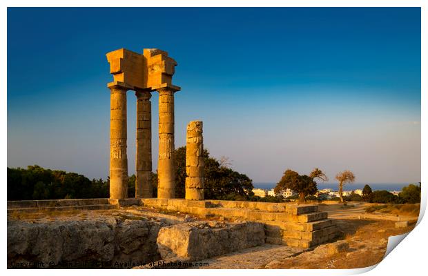 Acropolis at Monte Smith on Rhodes Greece Print by Alan Hill