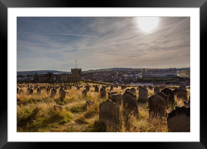 Whitby Abbey cemetery Framed Mounted Print by Thomas Schaeffer