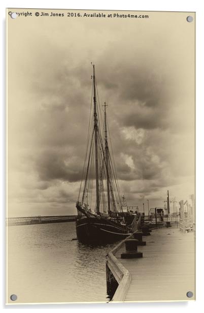 Antique Plate Tall Ship Acrylic by Jim Jones