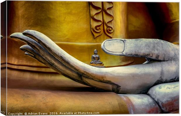 Hand of Buddha Thailand Canvas Print by Adrian Evans