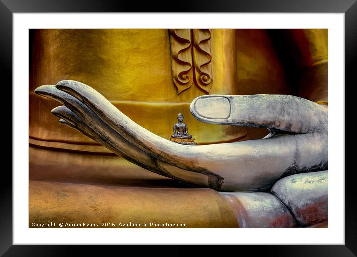Hand of Buddha Thailand Framed Mounted Print by Adrian Evans